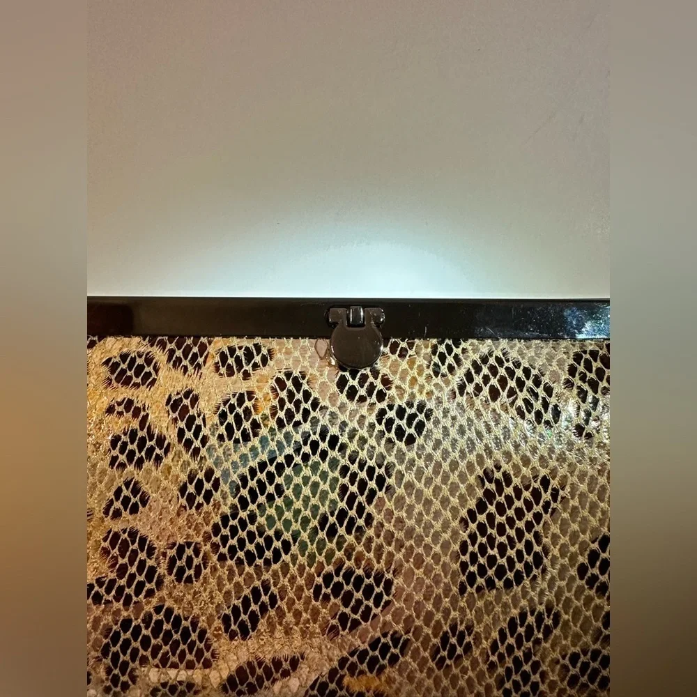 Vintage Cache Leopard Print Evening Clutch Bag Y2K Glam Rare Statement Clutch